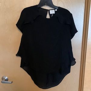 Anthropologie Ina Ruffled Silk Top by HD in Paris